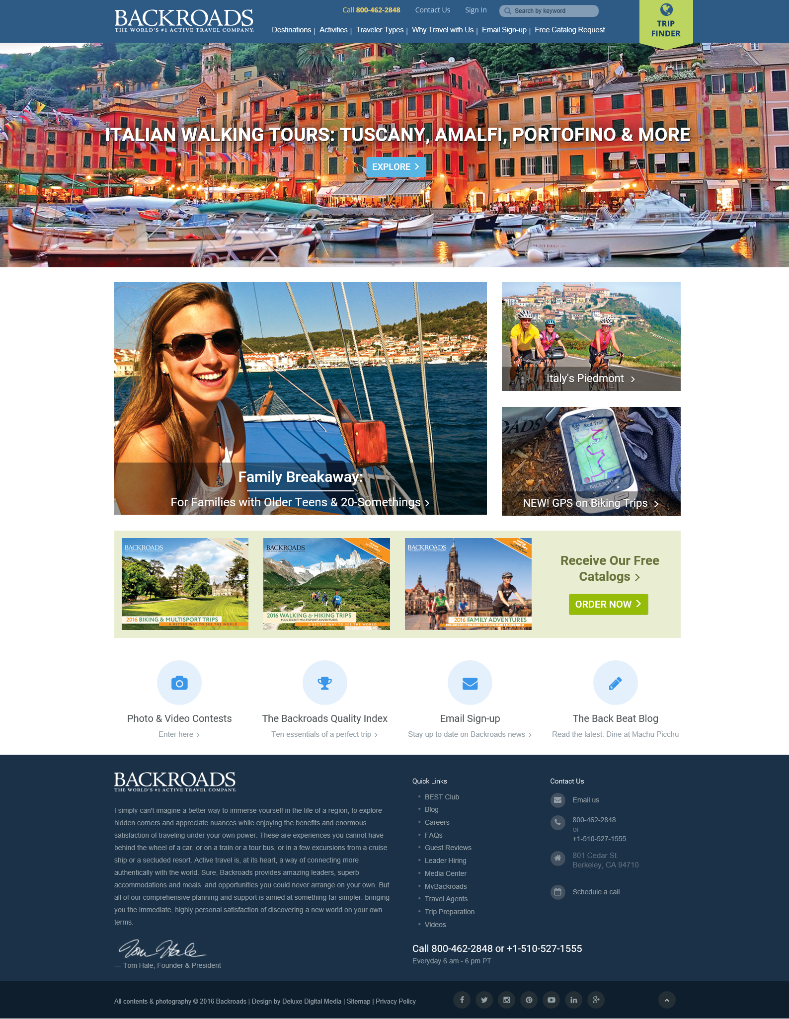 Backroads website screenshot