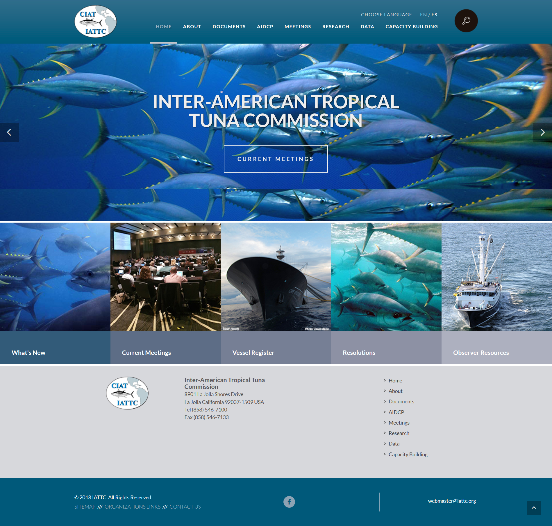 IATTC website screenshot