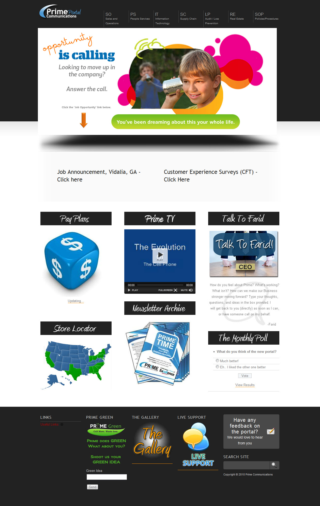 Prime Communications project screenshot