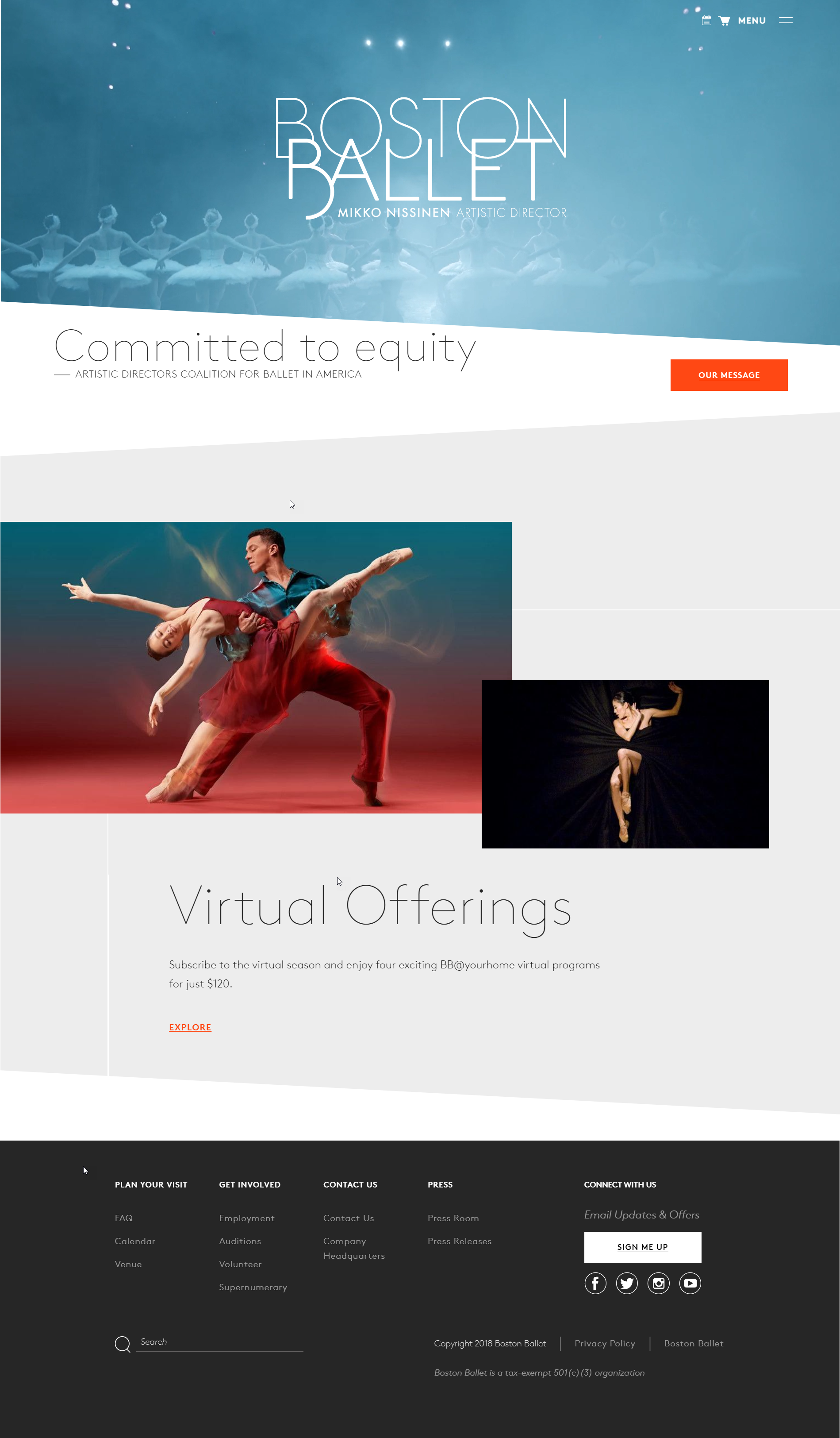 Boston Ballet website screenshot